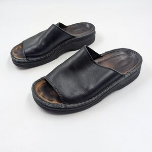 NAOT Rome Leather Flatform Comfort Slides Sz 38